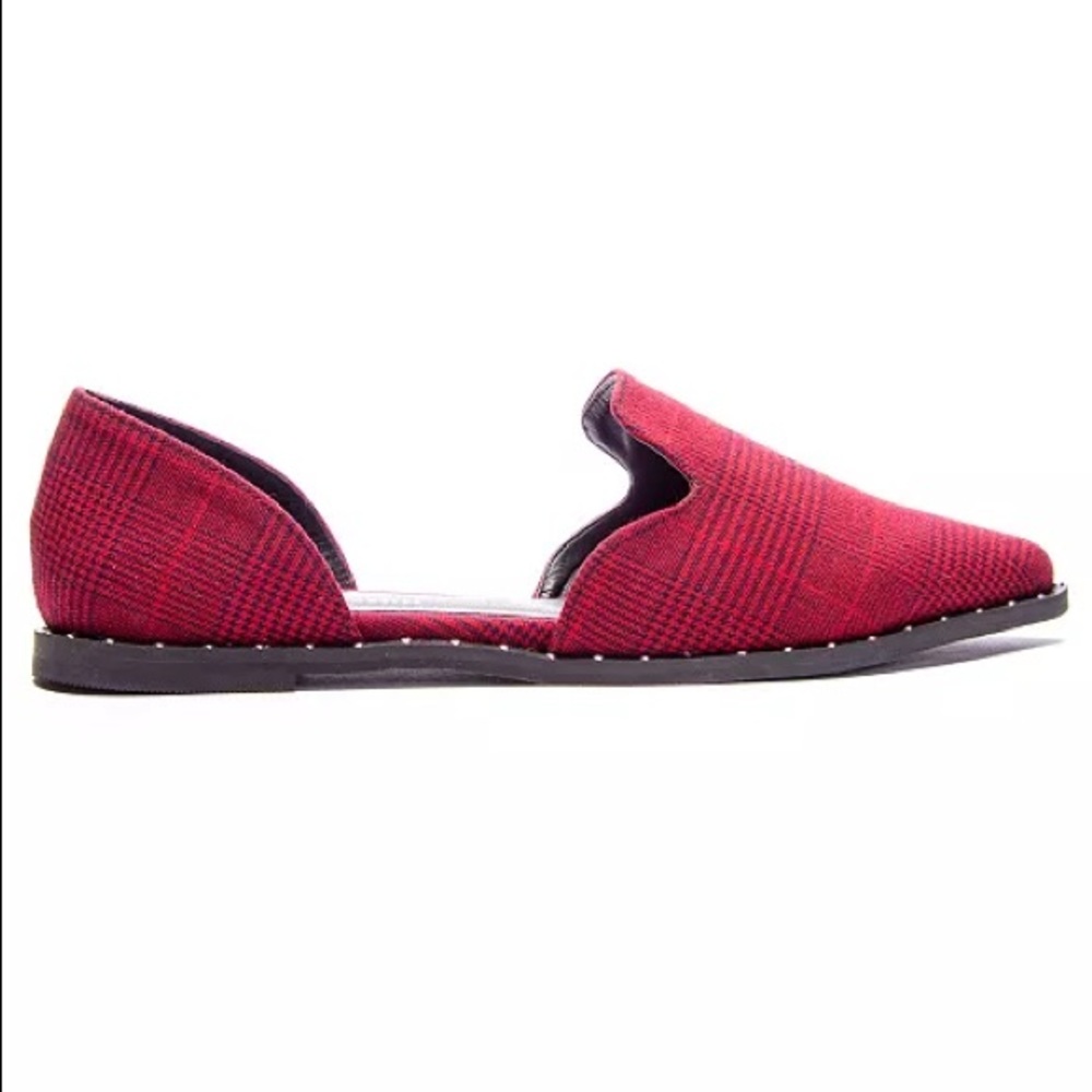 Chinese Laundry Emy Pointed Toe D'Orsay Flats - Plaid